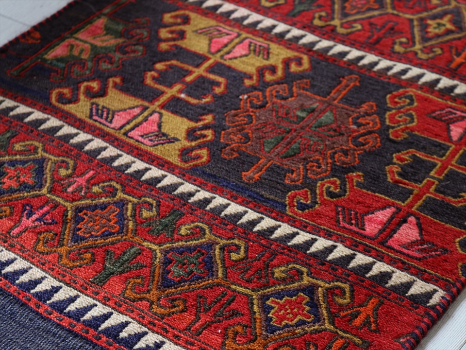 オールドキリム・シャーサバン197×54cm 緻密なスマック織り マフラッシュ