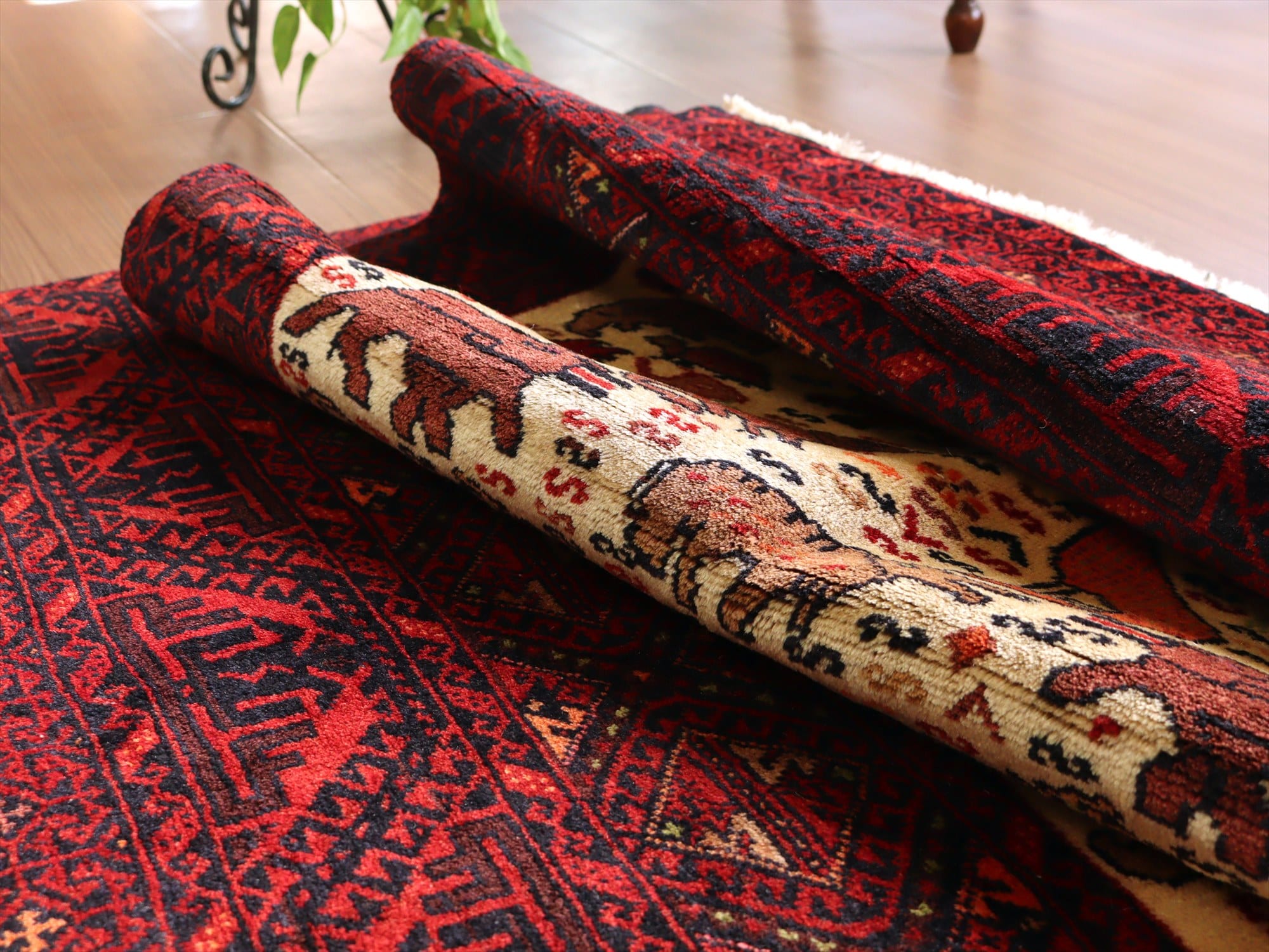 新品☆ギャベ ラグ 手織り絨毯 インドギャべ カーペット ハンドルーム