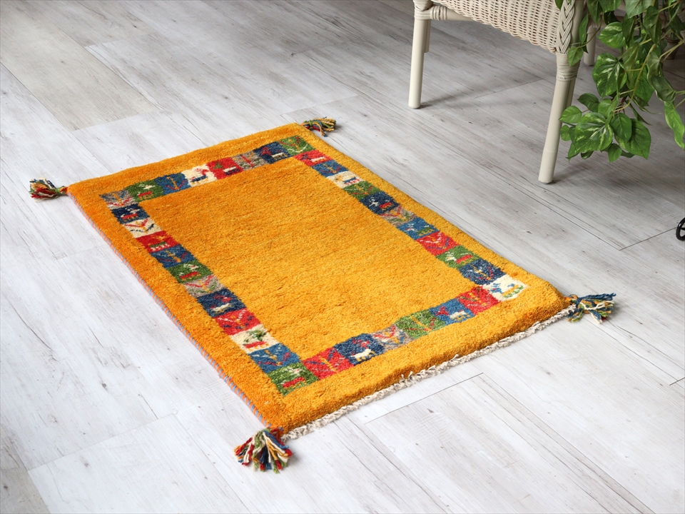 最新最全の ペルシャギャッベ 高品質 ペルシャ絨毯 88x64cm ギャッベ
