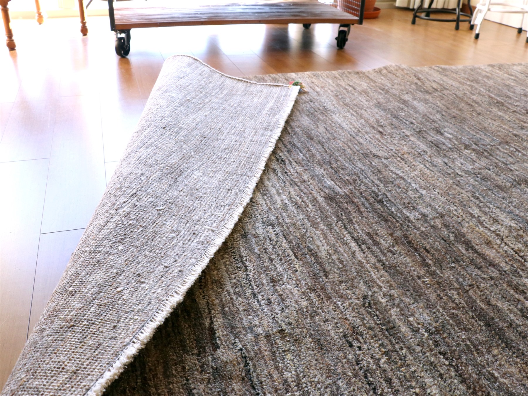 ギャッベ　厚みのある織り284×202cm ナチュラルブラウン　グラデーション